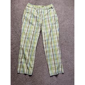 Women’s Size 10 Relativity Y2K Green Plaid Cropped Dress Pants